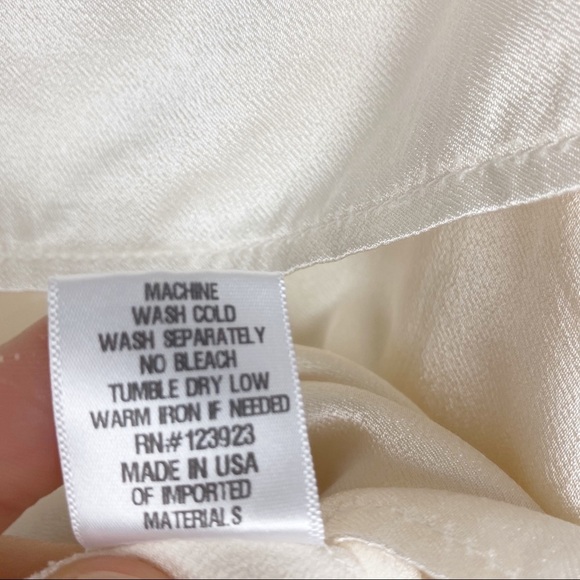 LACAUSA Flirty Cry Baby Cream Satin Ruffle Y2K Crop Top NWT Small - Picture 9 of 9